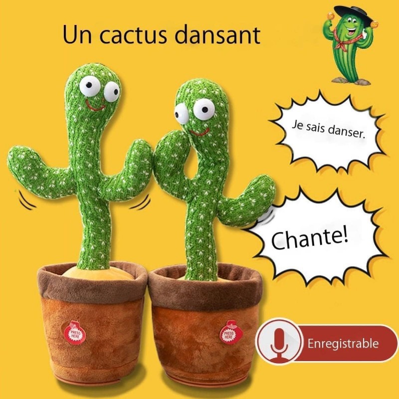 Cactus Qui Danse et Répète,Cactus Chantant et Dansant, Jouet de Danse Drôle pour Les Enfants,Parfait, Fête, Noël, Cadeau