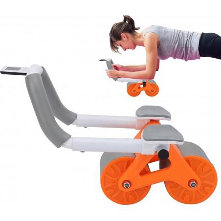 Ab Wheel avec support de coude - Roues d'exercice 4D Abs avec support de coude - Rouleau de roue abdominale avec poignée