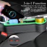 Boîte de rangement pour siège de voiture avec 2 fentes de chargement USB LED pour fente de siège de voiture