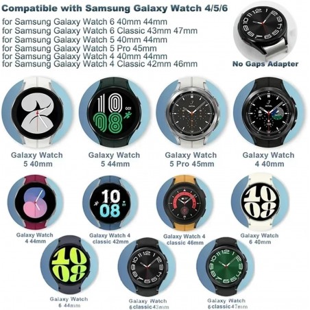 Bracelet en acier inoxydable compatible avec Samsung Galaxy 6 Classic 47 mm 43 mm sans espace. Bracelet en métal compatible avec