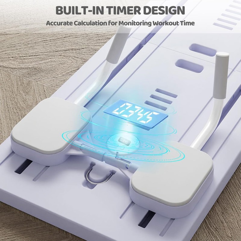 Planche abdominale multifonctionnelle avec bandes de résistance et tapis de genou, rouleau abdominal à rebond automatique avec