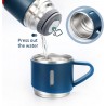 HUIOP Tasse de Voyage à café, Bouteille Isotherme 500L avec 2 Tasses supplémentaires Tasse de Voyage à café en Acier Inoxydable