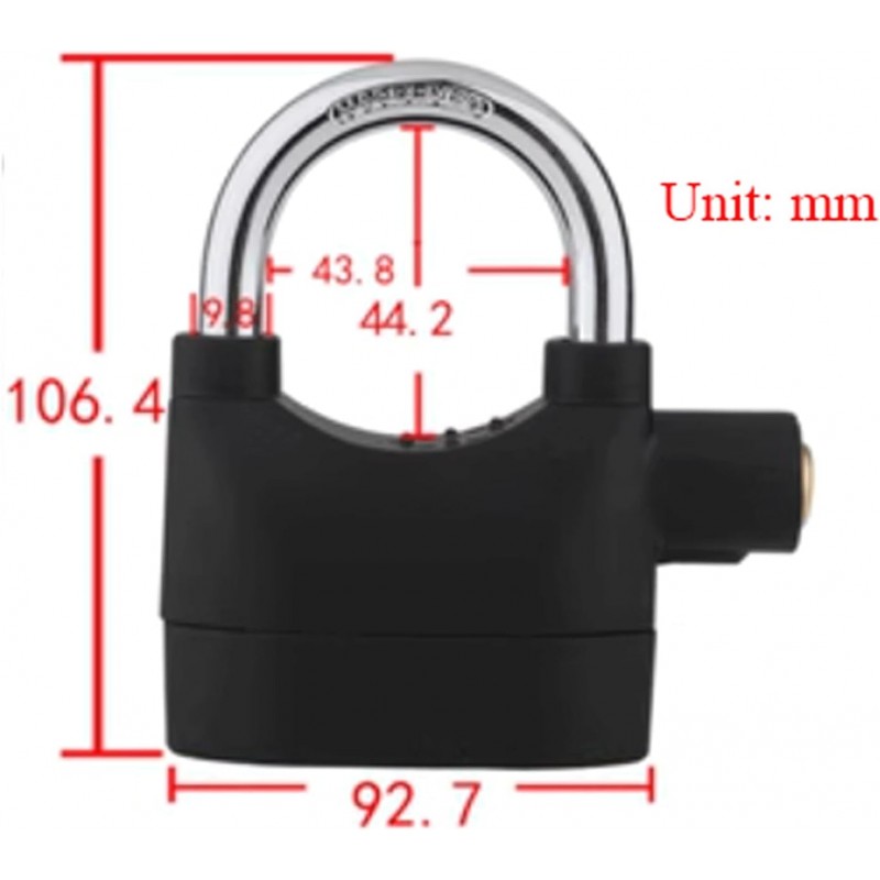 FROON Serrure d'alarme antivol, Cadenas de Porte extérieure à Utiliser avec des chaînes, Serrure de vélo électrique pour Motos,