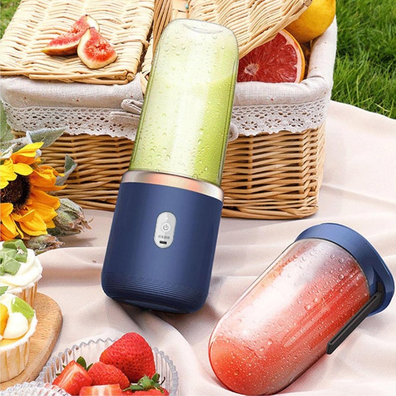 Mélangeur à smoothie portable | Mélangeur de jus frais portable 1800 mAh rechargeable par USB – 6 lames pour le camping, les