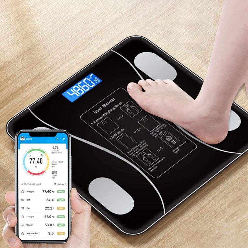 SUKORI Balance Pese Personne Smart Weighing Scale Bluetooth-Compatible Electronic Intelligent Weight Loss Body Fat Scale