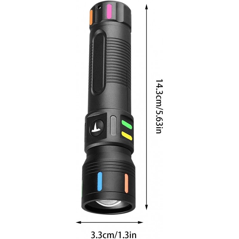 Zoom Flashlight - Powerful Handheld Flashlight - Zoomable Water Resistant Zoom Flashlight for Night Lighting, Biking, Camping,