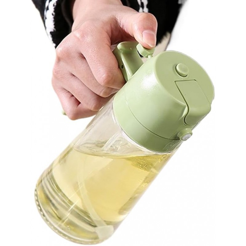 MENUBWPP 2 en 1 Pulvérisable et Versable Verre Bouteille D'huile, Huile Pulvérisateur et Distributeur, Huile D'olive Contrôle