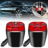 Convertisseur de type tasse monté sur voiture, chargeur QC, onduleur de voiture 200 W, 5 en 1 porte-gobelet design 3 USB