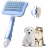 Vinabo Brosse Chat Chien,Brosse Chat Poil Long Brosse Auto-Nettoyage avec un Bouton pour Toilettage des Animaux de Compagnie,