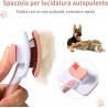 Vinabo Brosse Chat Chien,Brosse Chat Poil Long Brosse Auto-Nettoyage avec un Bouton pour Toilettage des Animaux de Compagnie,