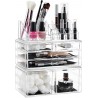 Masirs Clear Makeup Organizer - Acrylique Cosmétique Vanity Rangement Organisateurs pour Filles Dresser, Salle de bains, Bureau