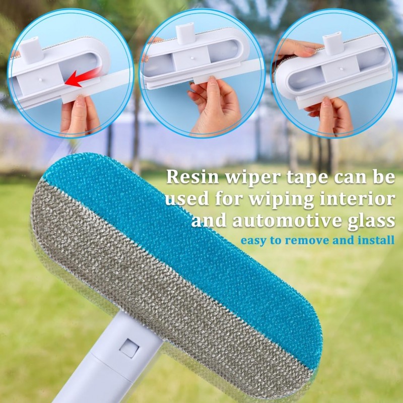 DeryArcle Fenêtre Écran Brosse De Nettoyage, Fenêtre Cleaner Brosse et Squeege, Multifonctionnel Fenêtre Mesh Écran Cleaner