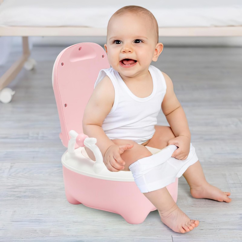 Ikodm Siège de toilette pour bébé, pot pour enfant, type de tiroir Baby Potty, entraîneur de toilette avec poignées, coussin en