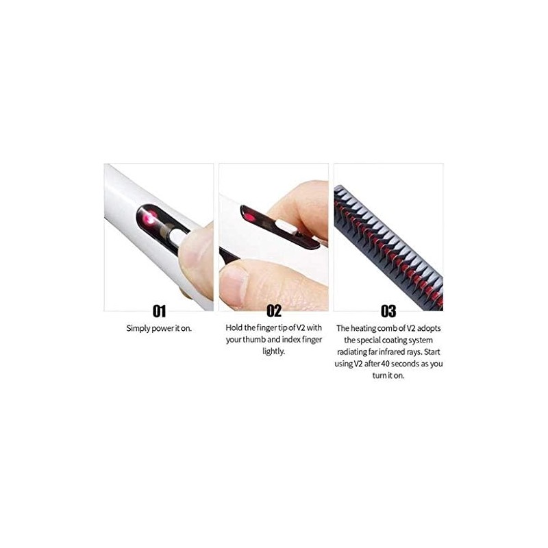 TEEPZEEY Styler V2 Cheveux Électriques Pour Hommes Styler Barbe Peigne Styling Iron V2 Brosse à Lisseur Électrique pour Hommes