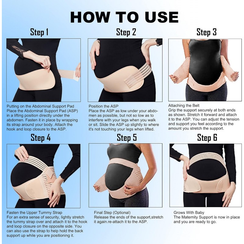 ChongErfei Ceinture de maternité de grossesse, soutien léger du dos et du dos, ceinture abdominale de maternité pour la