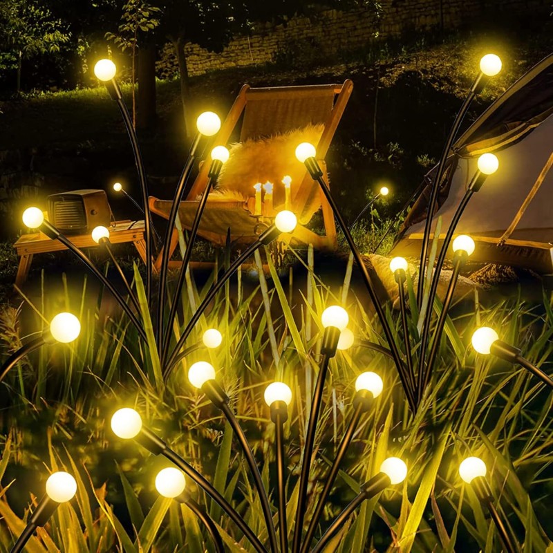 Acxilexy 2PCS Lumiere Luciole Solaire le Jardin, 20 LED Lumières Solaires Lucioles, Lampe Solaire Firefly, 2 Modes, IP65