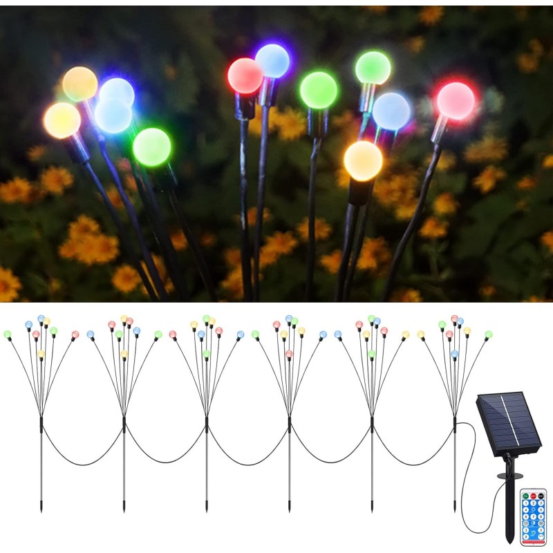 Acxilexy 2PCS Lumiere Luciole Solaire le Jardin, 20 LED Lumières Solaires Lucioles, Lampe Solaire Firefly, 2 Modes, IP65