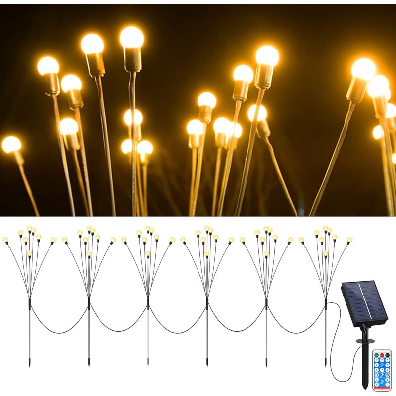 Acxilexy 2PCS Lumiere Luciole Solaire le Jardin, 20 LED Lumières Solaires Lucioles, Lampe Solaire Firefly, 2 Modes, IP65