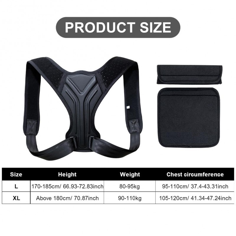 Ceinture dorsale réglable - Sangle dorsale - Dos rond - Correction de posture - Correction de la posture - Correction de la