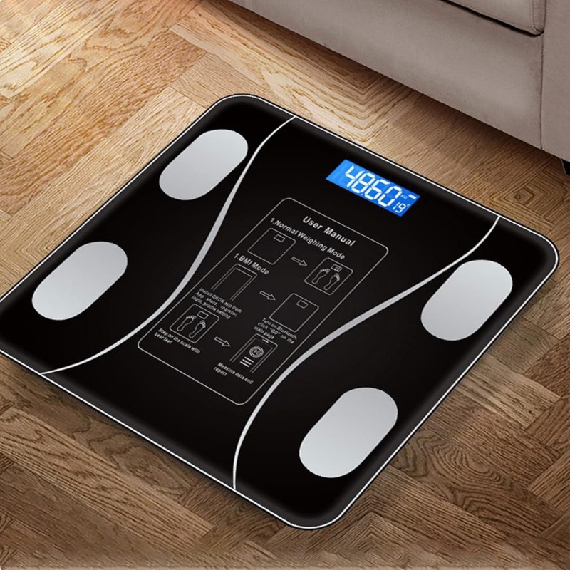 jonam Balance Smart Accurate Body Fat Scale for Fat Measurement Bathroom Digital Body Scale Square Electronic Scale (Color :