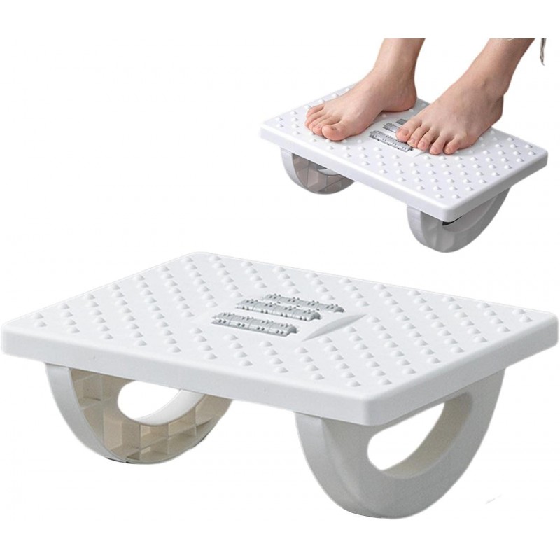 Repose-pieds ergonomique sous le bureau, repose-massage pour les pieds avec coussinet antidérapant et rouleaux massage,