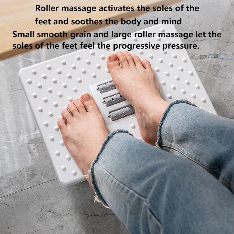 Repose-pieds ergonomique sous le bureau, repose-massage pour les pieds avec coussinet antidérapant et rouleaux massage,