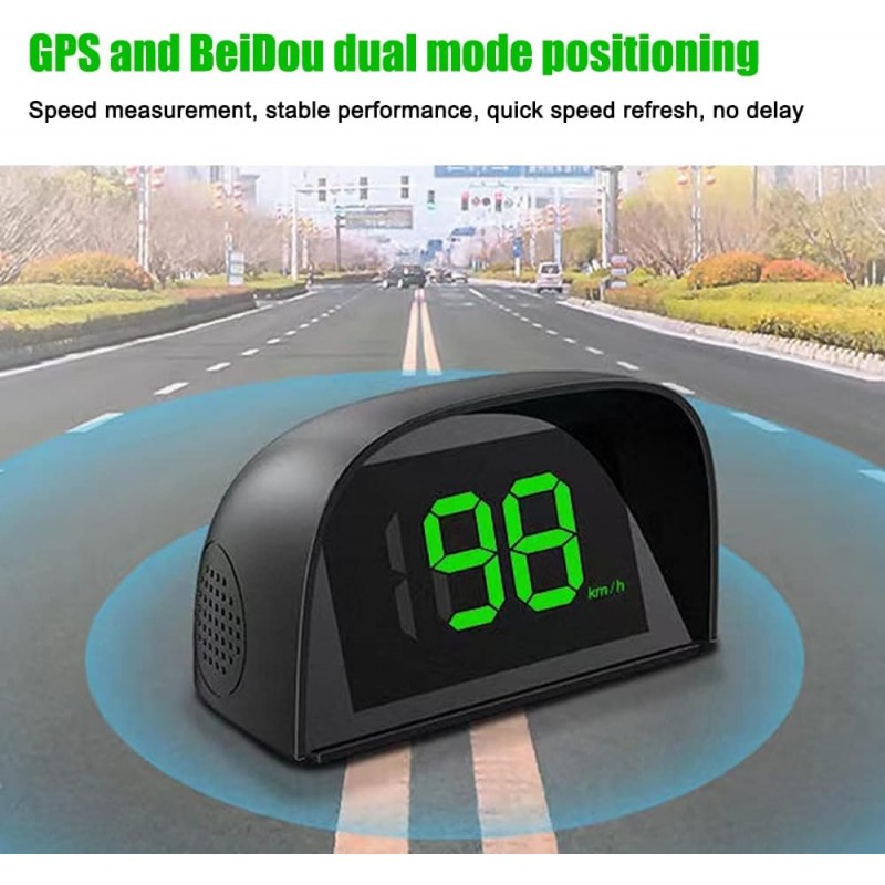 Shkalacar Compteur de vitesse intelligent GPS HUD,Voiture HUD Headup Display KM/H MPH avec LED Grand Affichage de Police pour