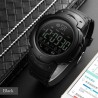 Skmei Men's Sport Smart Watch Brand Pedometer Remote Camera Calorie Bluetooth Smartwatch Reminder Digital Wristwatches -Black