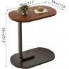 FAANAS Table d'appoint en Forme de C, Table Basse en Bois avec Cadre en Métal Table d'appoint Moderne en Forme de C pour