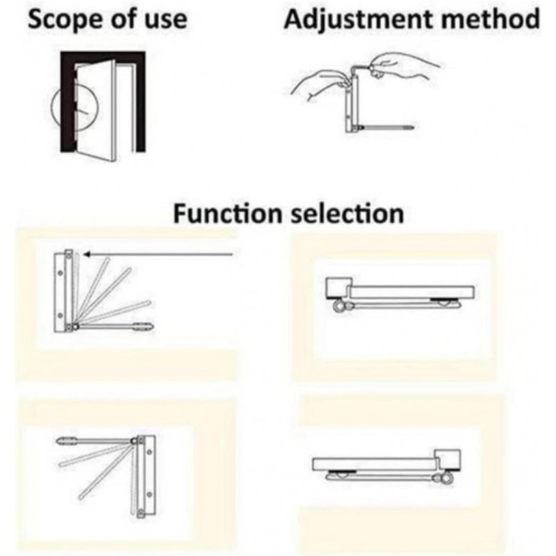 EQQHJL Fermeture Automatique. Ferme-Porte Ressorts de Porte Invisibles Ferme-Porte Tampon Ferme-Porte Coupe-feu Domestique