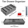 Abnaok 3 Tier Tiroir Organisateur Pliable Extensible Bureau Organisateur pour Fournitures De Bureau Ustensiles De Cuisine