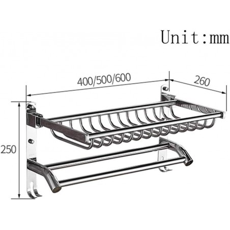  Porte-serviettes en acier inoxydable 304 pour salle de bain