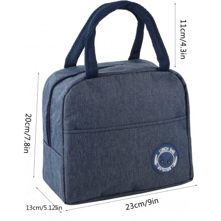  Sac de Transport Lunch Box Isolé Imperméable Sac à Déjeuner Grande Capacité Pliable avec Revêtement en