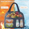  Sac de Transport Lunch Box Isolé Imperméable Sac à Déjeuner Grande Capacité Pliable avec Revêtement en