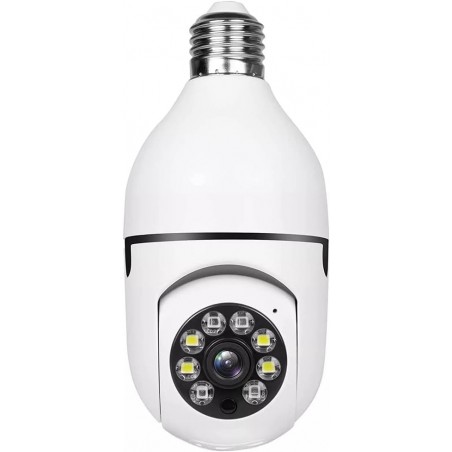 Lechang Ampoule Surveillance E27 WiFi CaméRa IP Vision Nocturne Couleur Automatique Suivi Humain 4X Zoom NuméRique Moniteur de