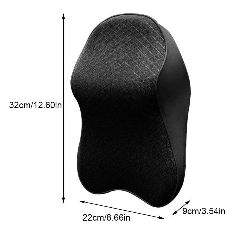 WAITLOVER Oreiller de voiture 3D en mousse à mémoire de forme - Coussin réglable pour appuie-tête de voiture - Coussin de voyage