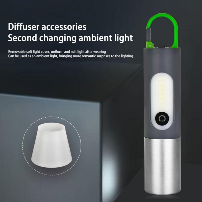 IUYQY Lampe de poche LED haute luminosité zoomable avec lumière latérale COB rechargeable par USB pour camping en plein air