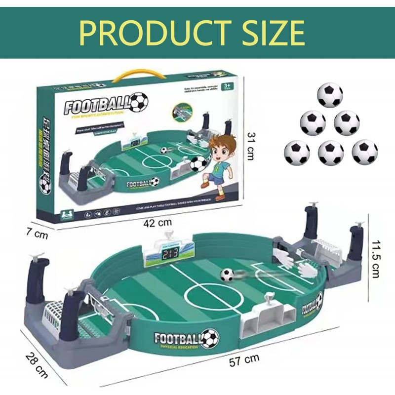 Mini baby-foot interactif avec 6 ballons de football - Jeu de table - Jouet de bureau - Kit de football - Pour enfants et