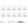 Retoo Lot de 10 lampes de miroir LED pour miroir - 3 couleurs - Intensité variable - Lampe de miroir - Miroir - Miroir - Miroir