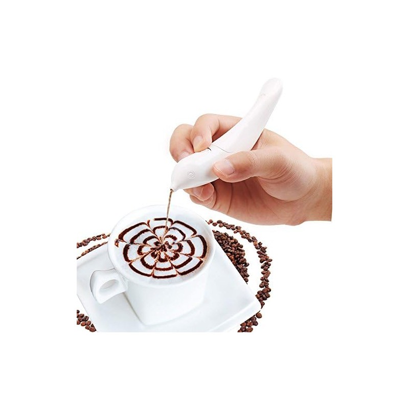 SHOP-STORY - Stylo pour Décoration Culinaire - sur Café Latte Cappuccino Expresso et Autres Compatible avec Cacao Sucre et