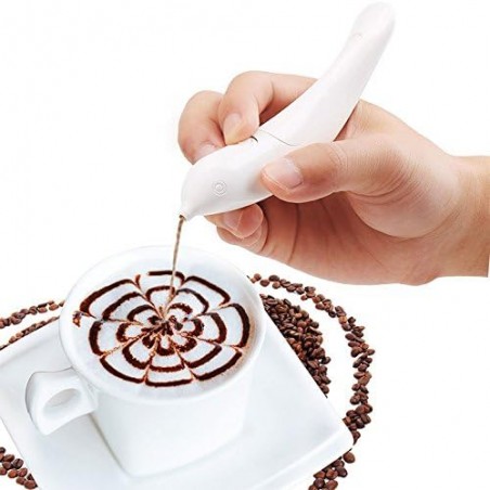 SHOP-STORY - Stylo pour Décoration Culinaire - sur Café Latte Cappuccino Expresso et Autres Compatible avec Cacao Sucre et