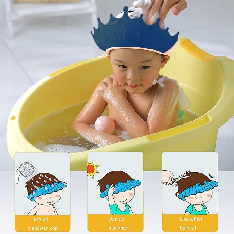 Bonnet de shampooing pour bébé Bonnet de douche Protection des yeux pour enfants Bonnet de bain réglable Shampooing Bonnet en