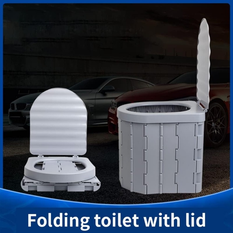 Hduacuge Toilettes Pliantes Portables avec Couvercle Commode de Voyage SièGe de Toilette pour Urinoir de Voiture pour Camping en