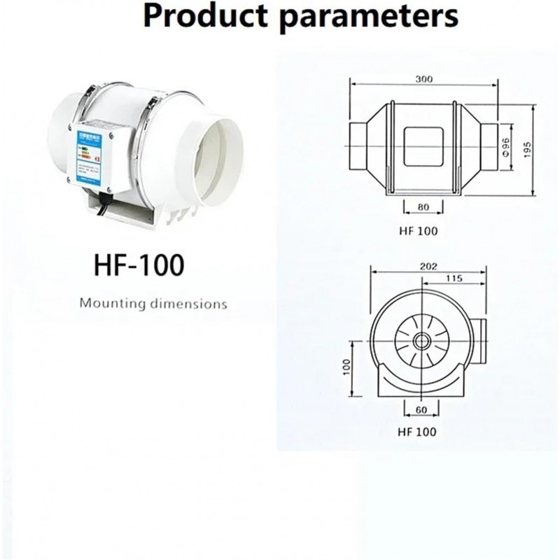  4/5 Pouces Ventilateur D'échappement Maison Silencieux Tuyau En Ligne Conduit Ventilateur Salle De
