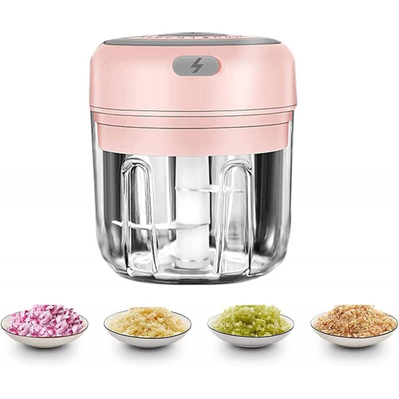 LTLWSH Mini Mixer Blender Hachoir Electrique Petit Mixeur Presse Ail Hachoir Hâchoir Légumes Coupe Oignon Ail