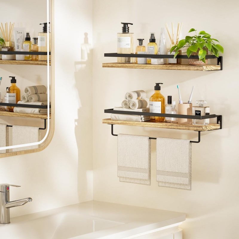 HASA zone Lot de 3 Etagere Murale Salle de Bain