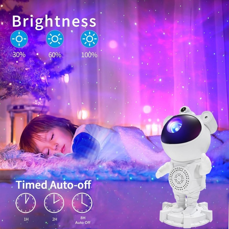 Recsg Star Sky Projecteur d'étoiles Galaxy Night Light - Plafonnier LED Astronaut Nebula avec minuterie et télécommande