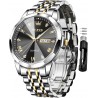 Montres d'affaires pour hommes OLIVES Design diamant Quartz analogique Affichage de la date Montre-bracelet de luxe décontractée