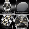 Montres d'affaires pour hommes OLIVES Design diamant Quartz analogique Affichage de la date Montre-bracelet de luxe décontractée