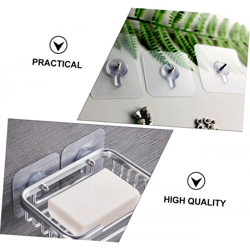 YHJZSM 120 pcs Marquage Non- Nail Sticky Rack Cuisine Autocollants Patchs Mur Réutilisable Transparent Cintres en Acier Trou